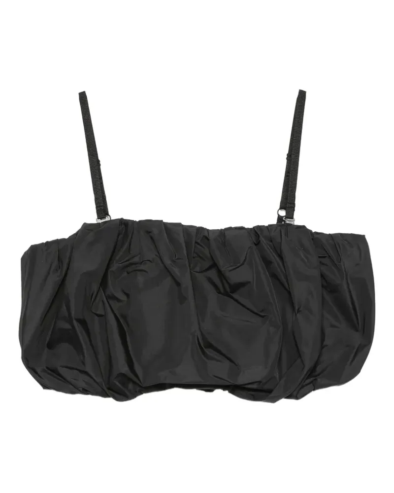 JUUN.J gathered cropped top - Schwarz Schwarz