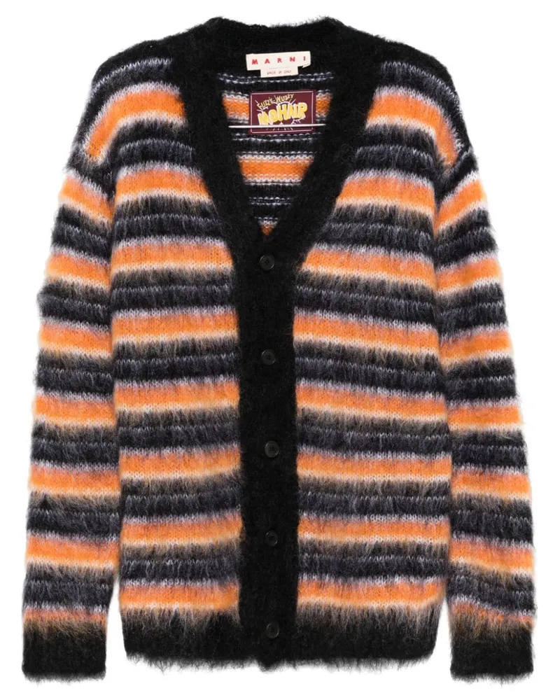 Marni Gestreifter Cardigan - Schwarz Schwarz