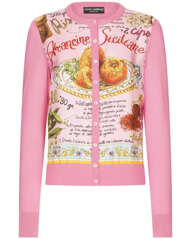 Dolce & Gabbana Cardigan mit Kontrasteinsätzen - Rosa Rosa