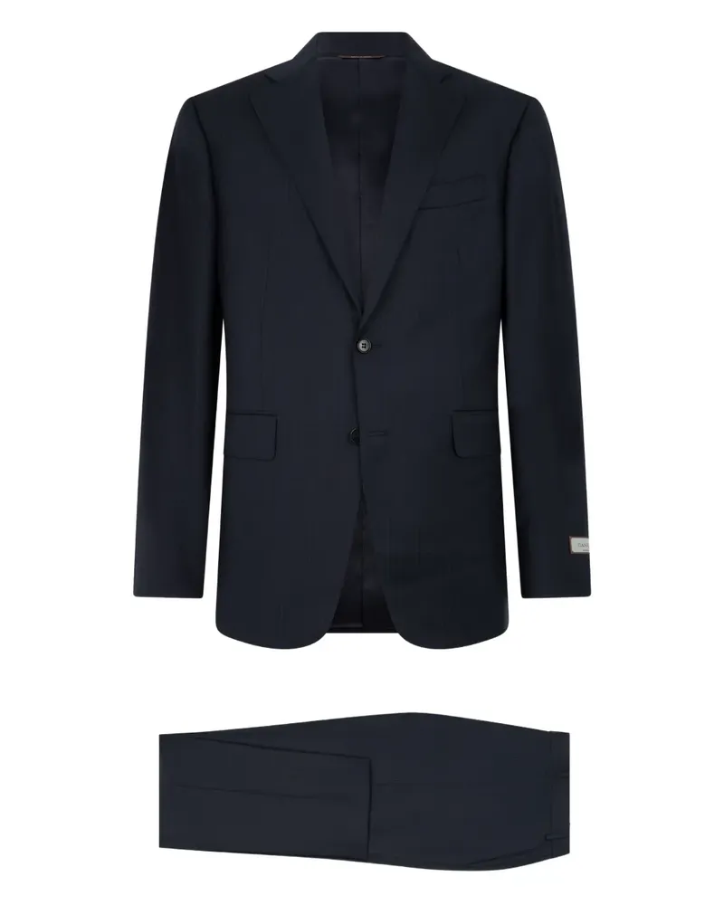 Canali Anzug mit Logo-Patch - Blau Blau