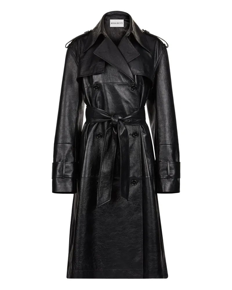 Nina Ricci Trenchcoat aus Leder - Schwarz Schwarz