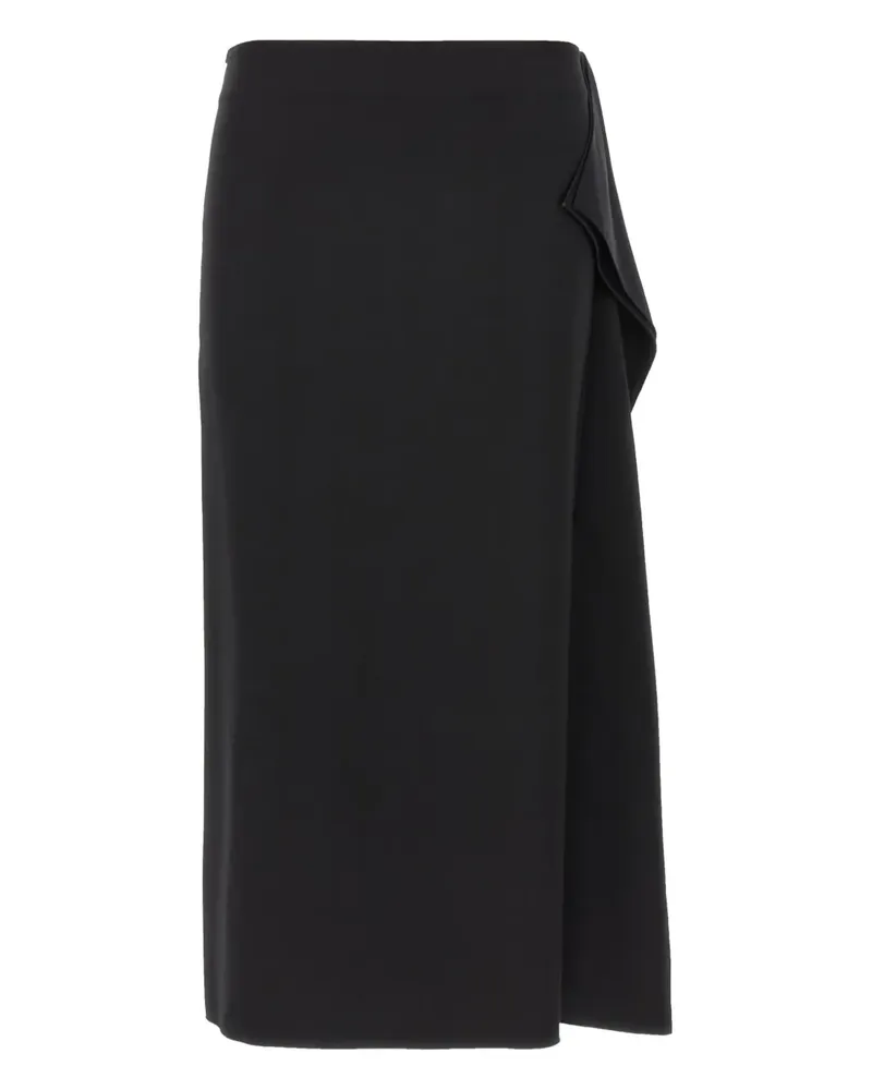 SPORTMAX Gerüschter Giambo Midirock mit Schlitz - Schwarz Schwarz
