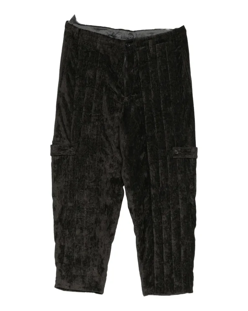 Yohji Yamamoto Wattierte Hose aus Leinen und Samt - Grau Grau