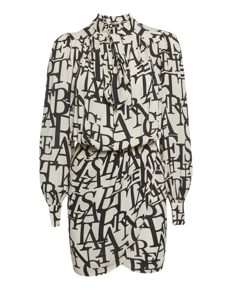Elisabetta Franchi printed long-sleeve dress - Nude Nude