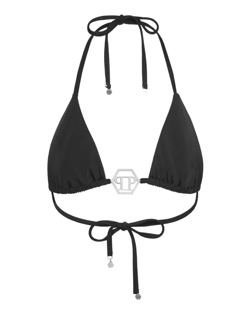 Philipp Plein Hexagon Bikini mit Logo-Schild - Schwarz Schwarz