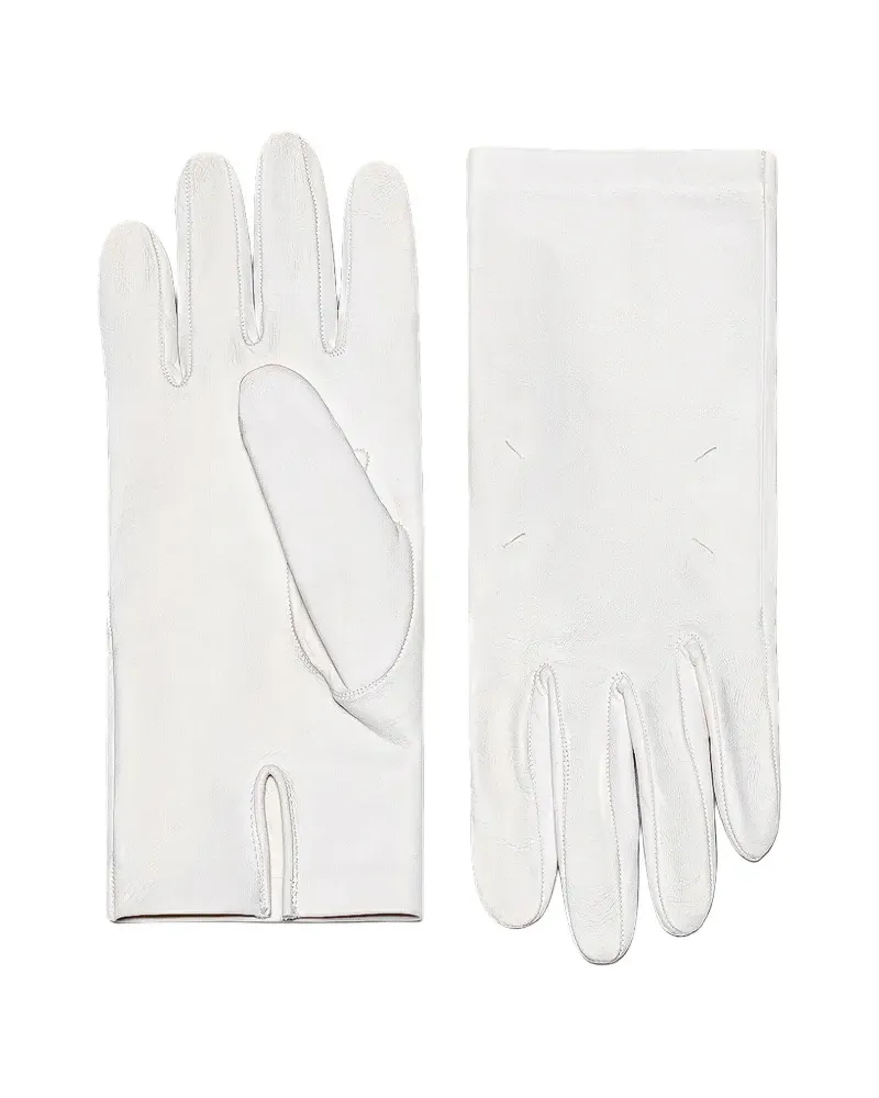 Maison Margiela Four-Stitch leather gloves - Weiß Weiß