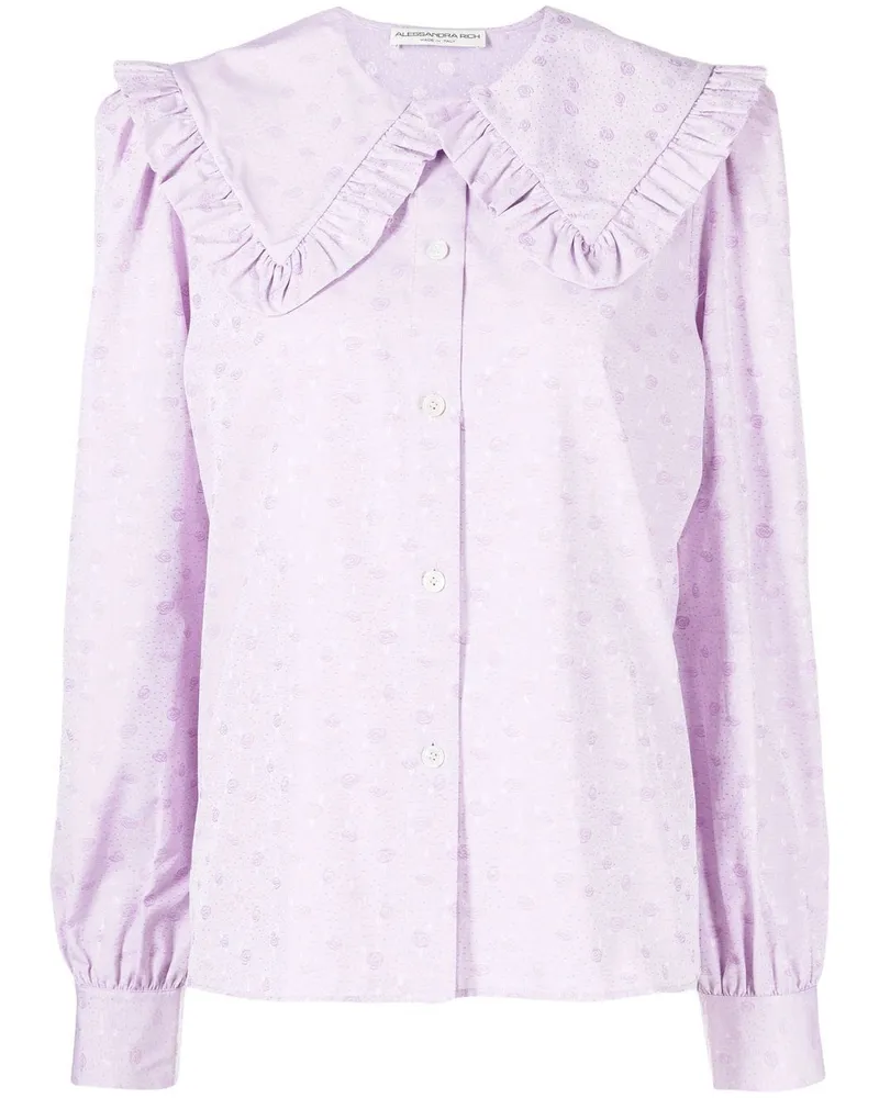 Alessandra Rich Bluse mit Blumen-Print - Violett Violett