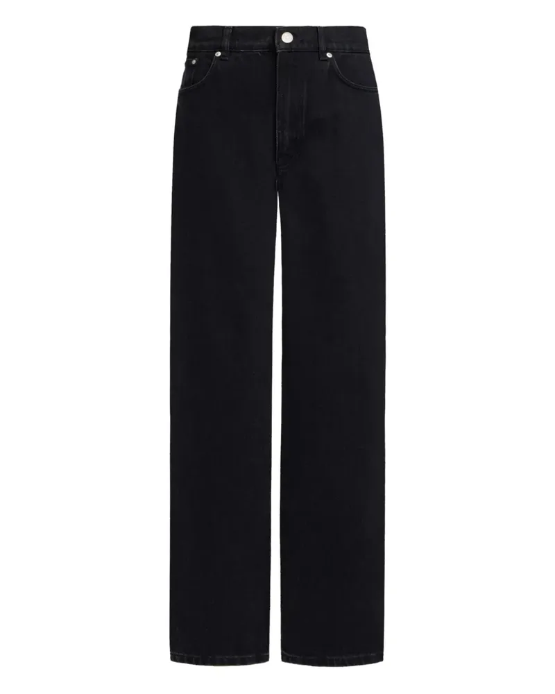 12 STOREEZ Jeans mit weitem Bein - Schwarz Schwarz