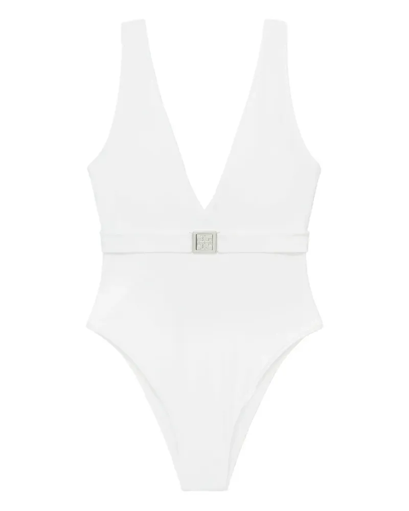 Tory Burch Badeanzug mit Gürtel - Weiß Weiß