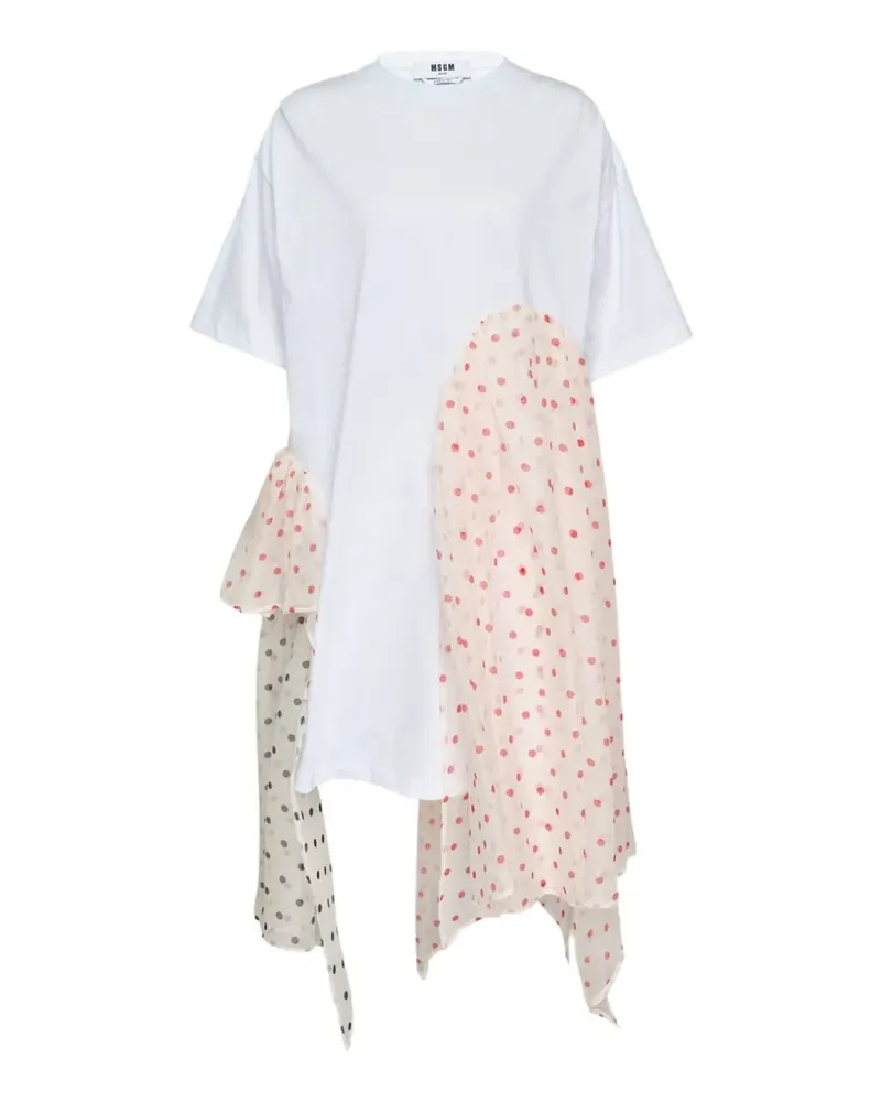 MSGM asymmetric polka-dot dress - Weiß Weiß