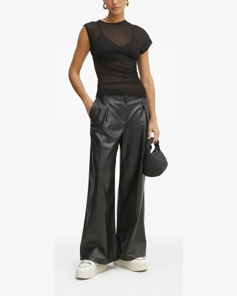Pinko T-Shirt mit Sheer-Effekt - Schwarz Schwarz