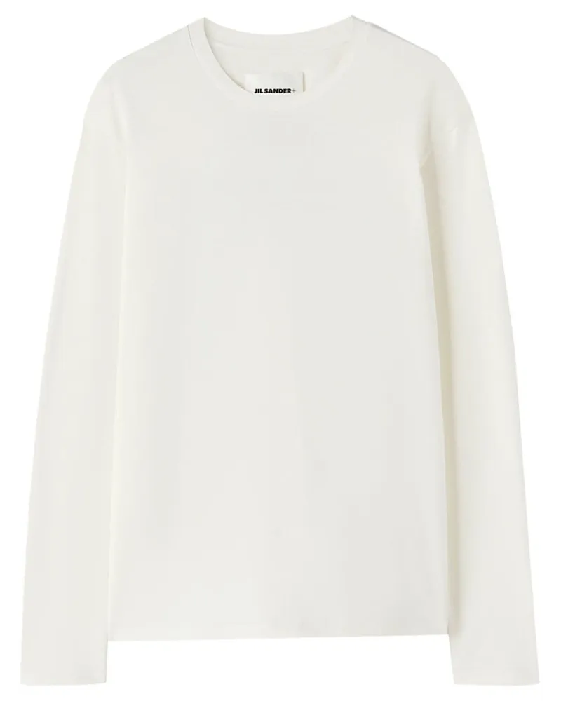 Jil Sander Langarmshirt mit Logo-Print - Weiß Weiß