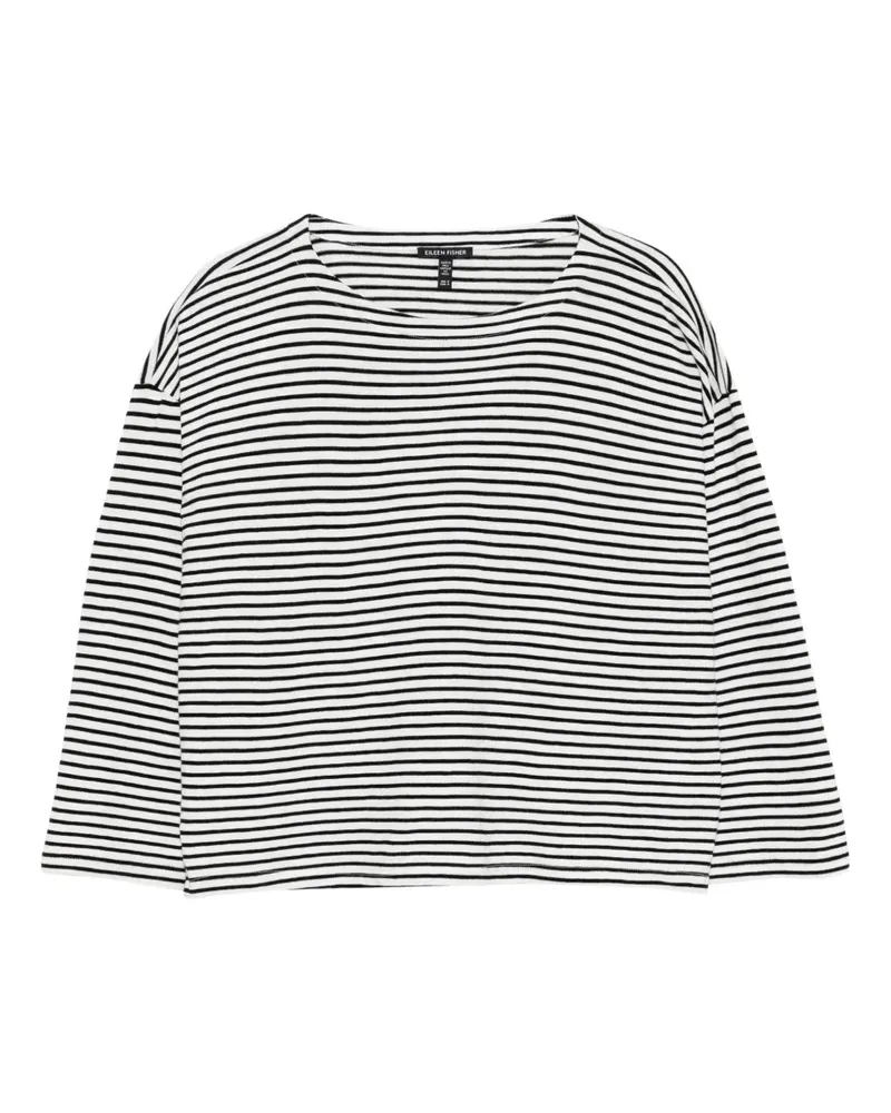 Eileen Fisher Gestreiftes T-Shirt - Weiß Weiß
