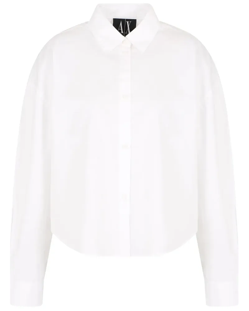 Armani Exchange Hemd mit Logo-Stickerei - Weiß Weiß