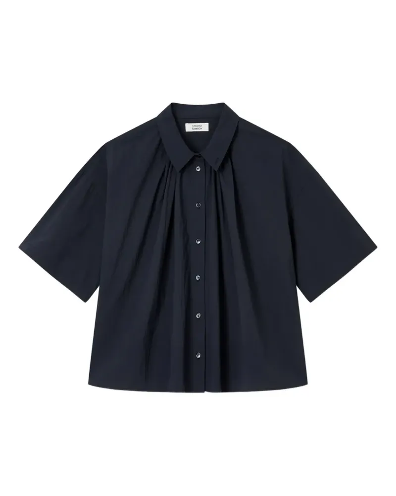 STUDIO TOMBOY T-Shirt mit gerafften Ärmeln - Blau Blau