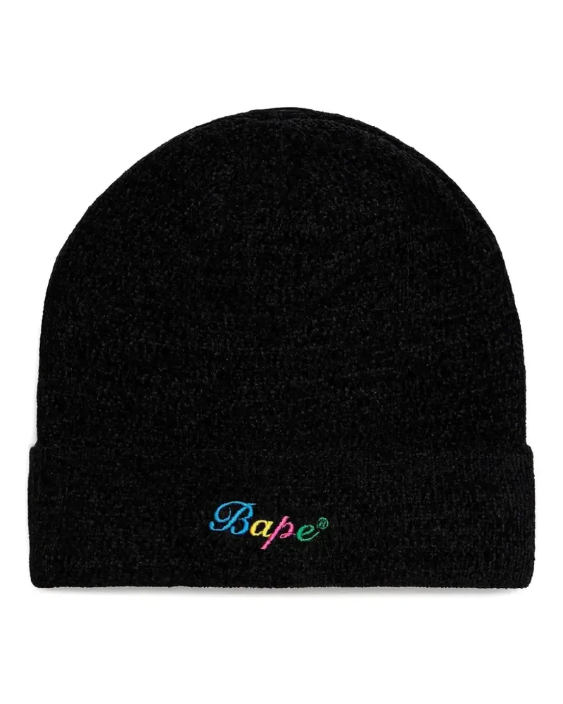 BAPE Beanie mit Logo-Stickerei - Schwarz Schwarz