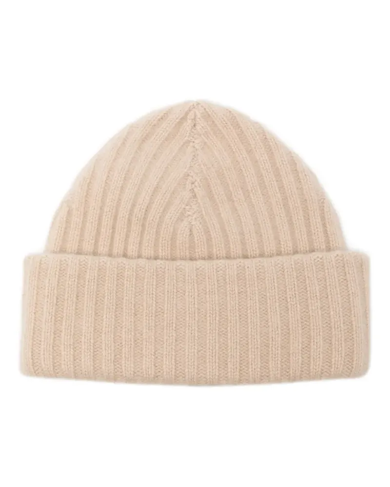Liska Gerippte Lina Beanie aus Kaschmir - Nude Nude