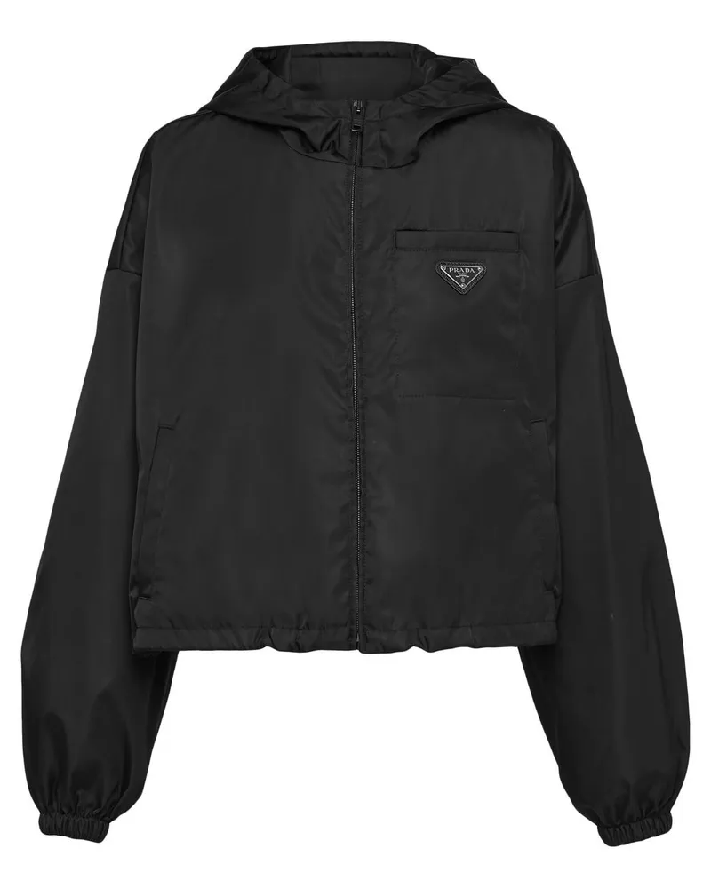 Prada Re-Nylon Cropped-Jacke - Schwarz Schwarz