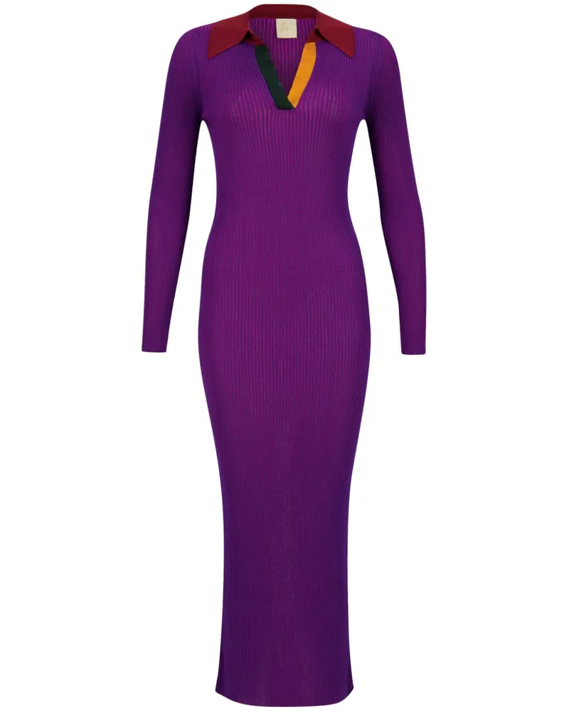 PAULA Gestricktes Maxikleid Violett