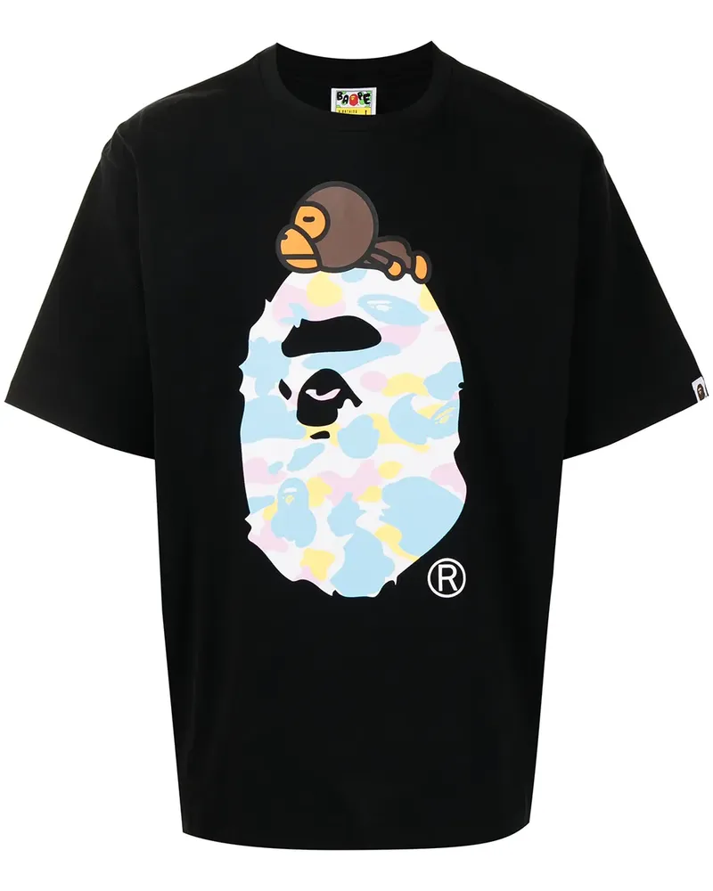 BAPE T-Shirt mit grafischem Print - Schwarz Schwarz