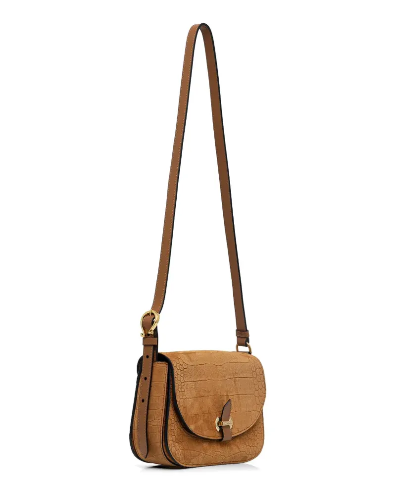 Pollini Fence croc-effect cross body bag - Braun Braun