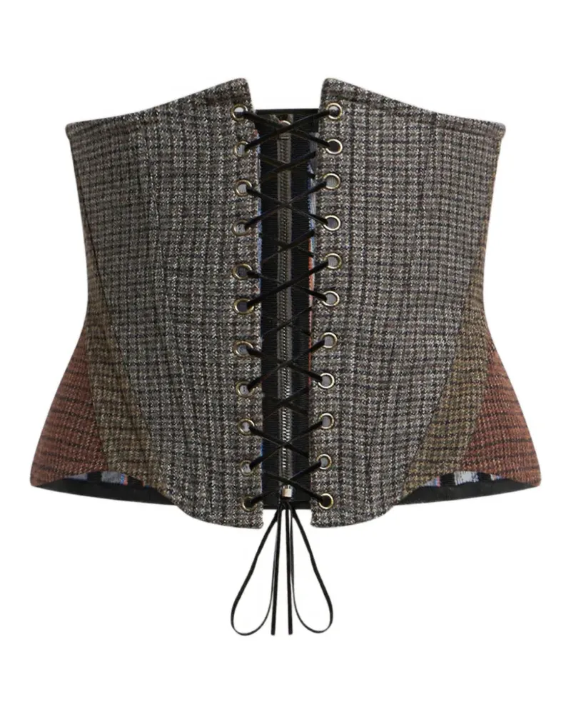 Etro Corsage aus Wolle mit Hahnentrittmuster - Grau Grau