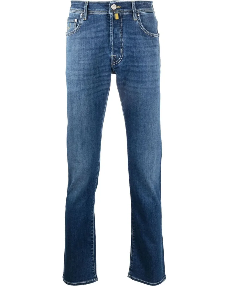 Jacob Cohën Straight-Leg-Jeans mit Kontrastnähten - Blau Blau