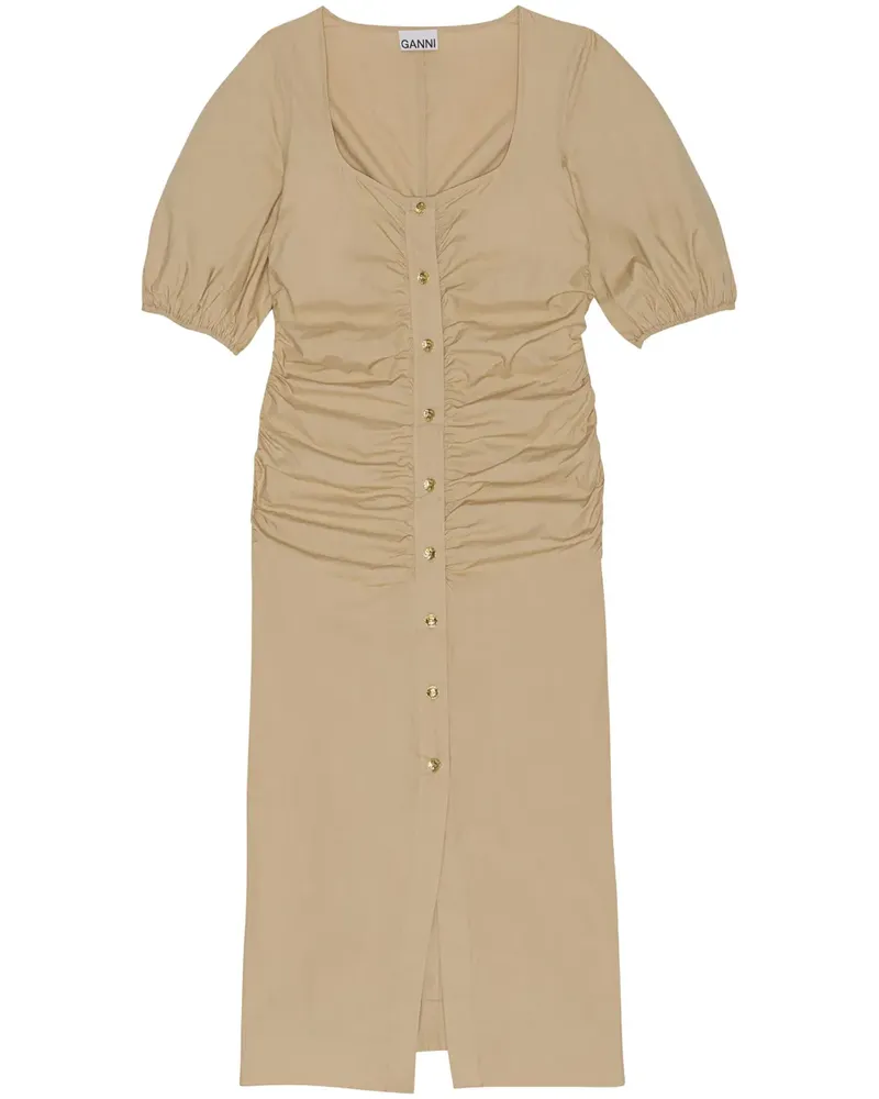 Ganni Kleid aus Bio-Baumwolle - Nude Nude