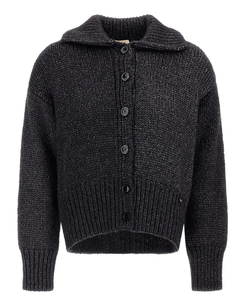 Herno Cardigan im Metallic-Look - Schwarz Schwarz