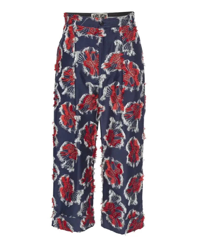 Henrik Vibskov Say Jacquard-Hose mit Vogelmotiv - Blau Blau