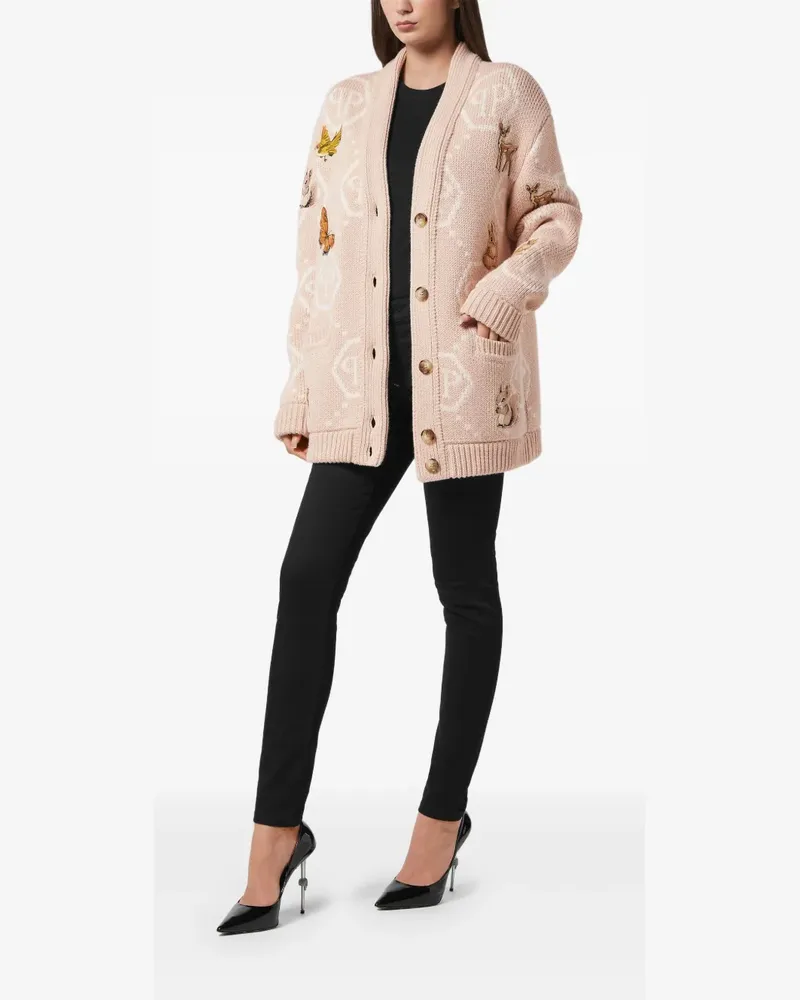 Philipp Plein Cardigan mit Fairy-Stickerei - Nude Nude
