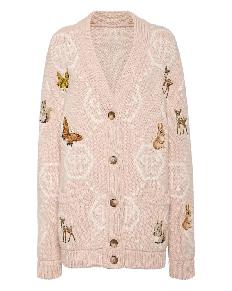 Philipp Plein Cardigan mit Fairy-Stickerei - Nude Nude