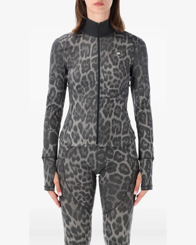 adidas Jacke mit Leopardenprint - Grau Grau