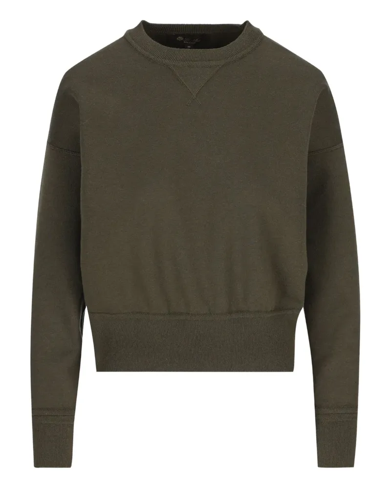 Loro Piana Viera Sweatshirt mit geripptem Saum - Grün Grün
