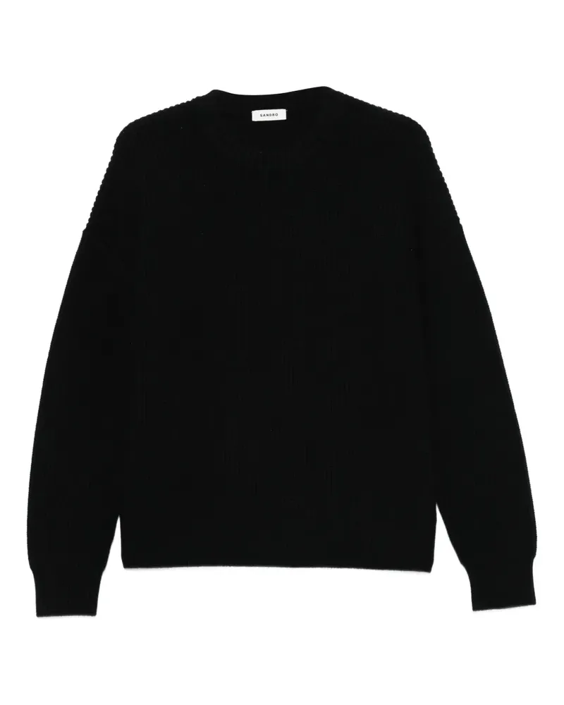 Sandro Gerippter Pullover - Schwarz Schwarz