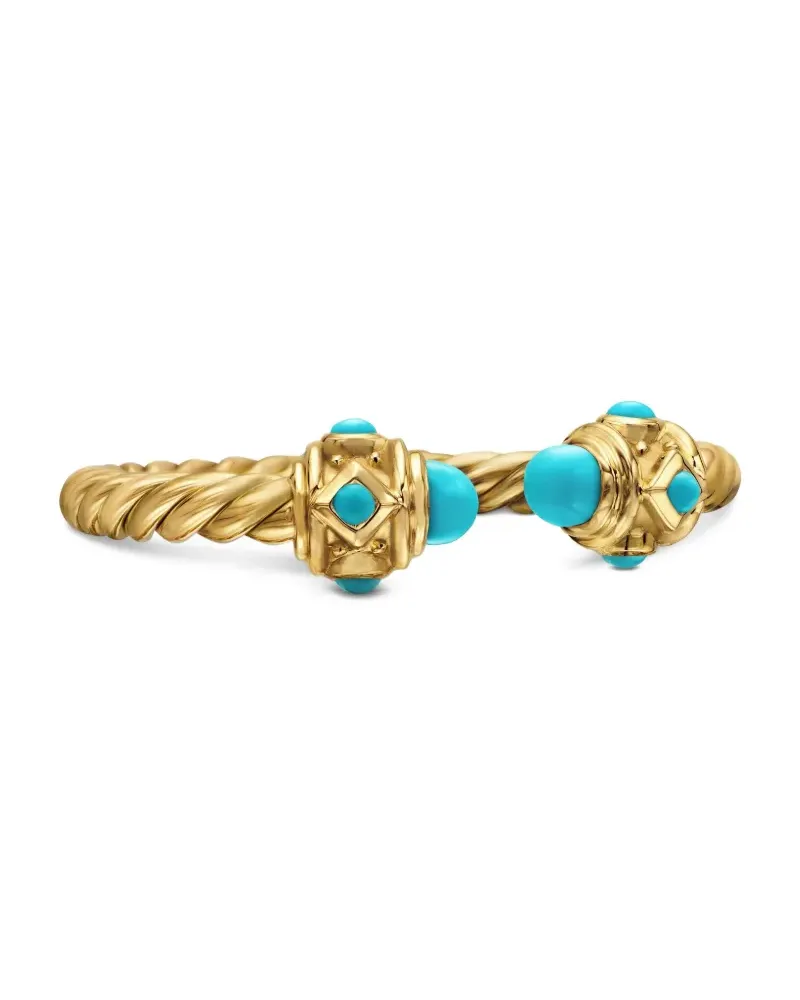 David Yurman 18kt Renaissance Gelbgoldring mit Türkis 2,3mm Gelb