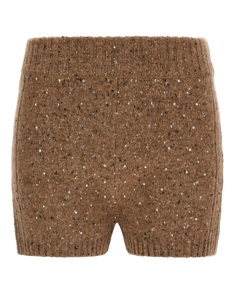 Pinko Gerippte Shorts mit Verzierung - Braun Braun