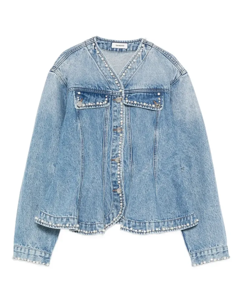 Sandro Jeansjacke mit Perlen - Blau Blau