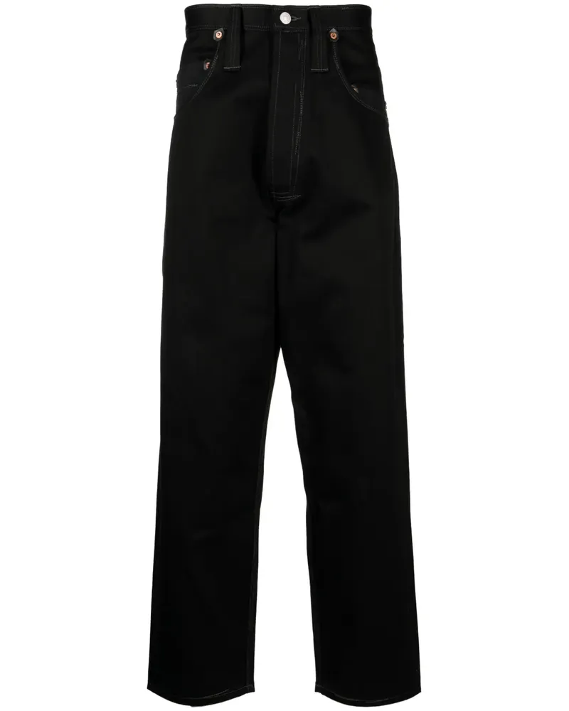 Junya Watanabe x Levi's halbhohe Baggy-Jeans mit Ziernaht - Schwarz Schwarz