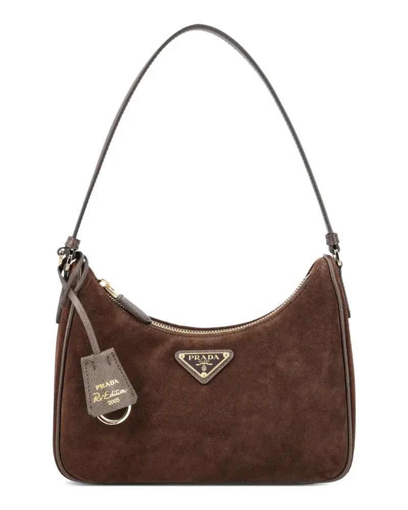 Prada Re-Edition 2005 suede shoulder bag - Braun Braun