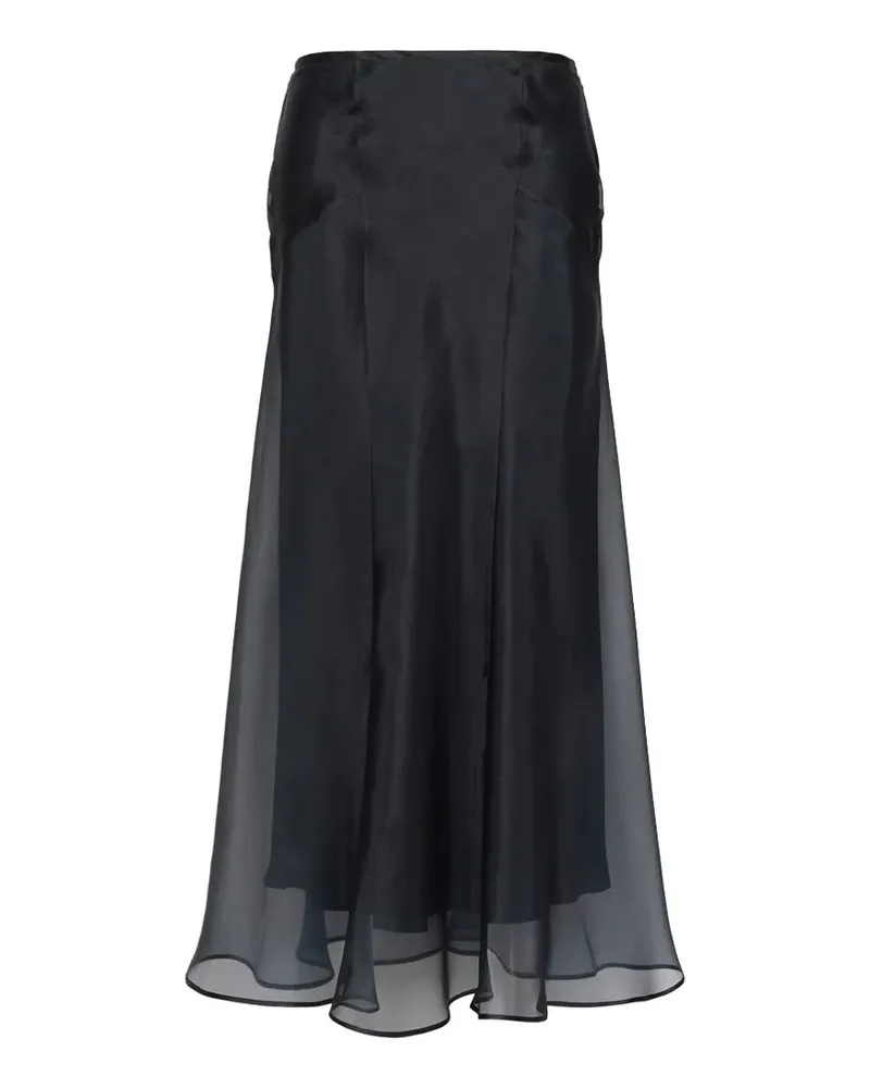 Max Mara Sheer-Seidenrock - Schwarz Schwarz