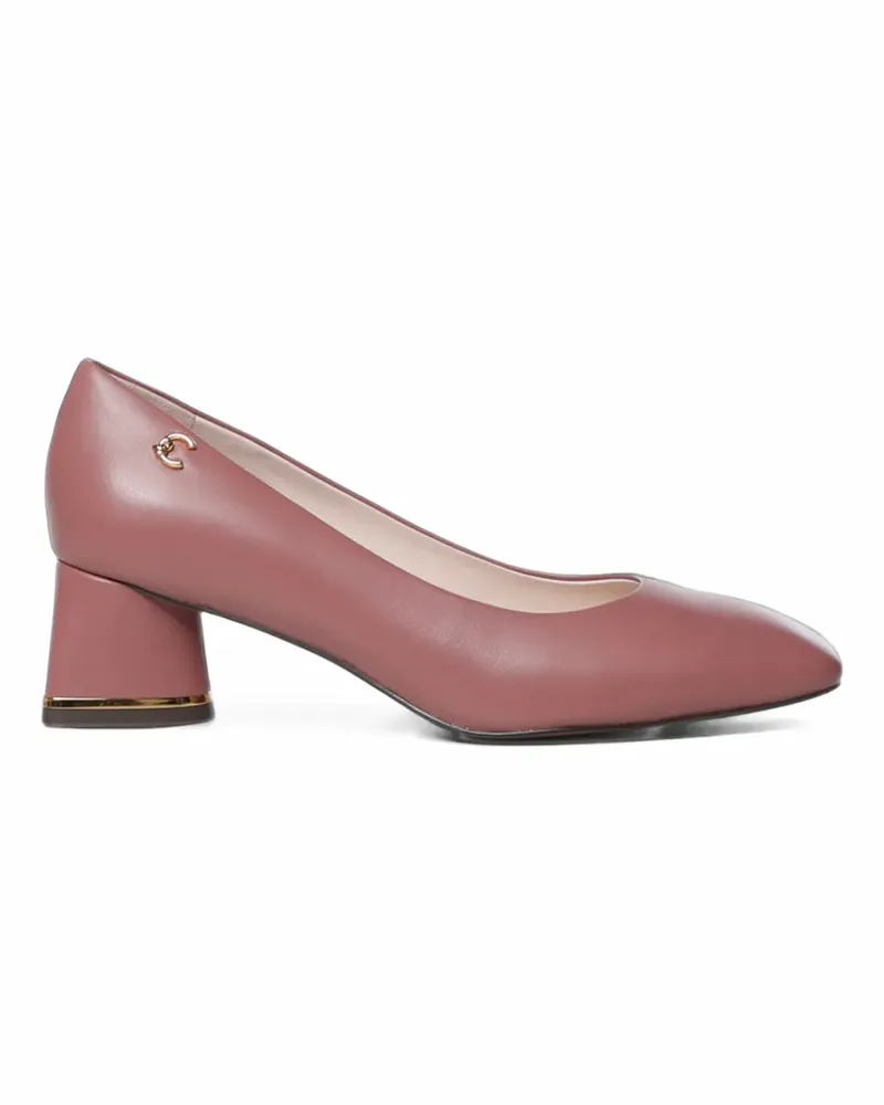 Coccinelle C-Everyday Pumps aus Leder mit Logoplakette - Rosa Rosa