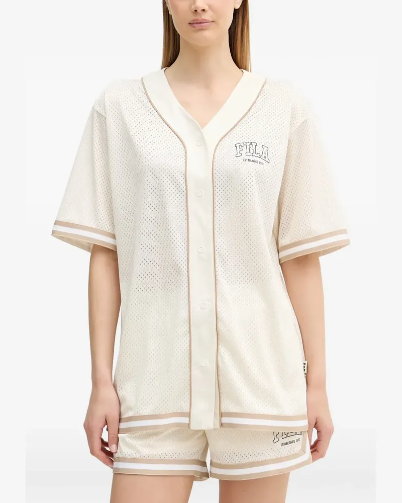 Fila Villanova T-Shirt mit Logo-Print - Nude Nude