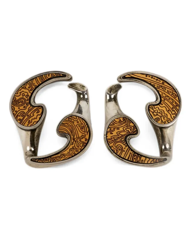 Etro dual-finish Paisley earrings - Silber Silber
