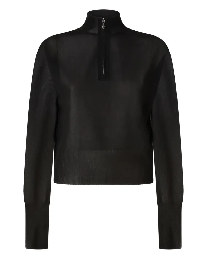 Pinko x Patrick McDowell Bluse mit kurzem Reißverschluss - Schwarz Schwarz