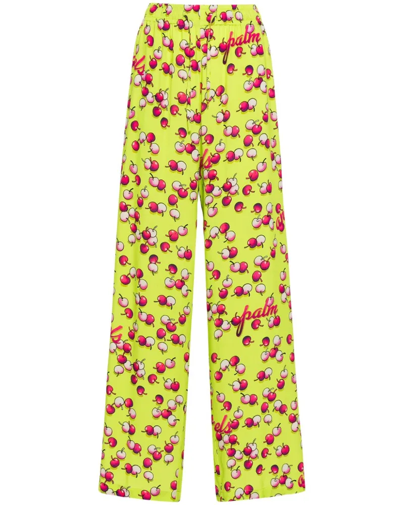 Palm Angels Hose mit Kirschmuster - Grün Grün