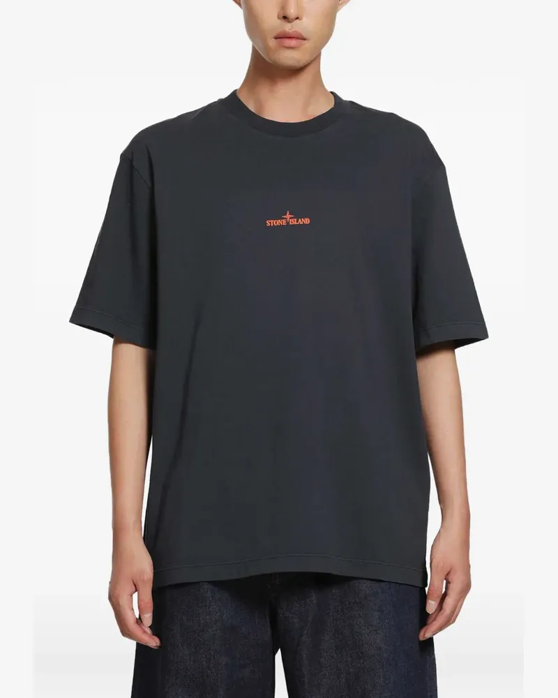 Stone Island logo-print T-shirt - Blau Blau