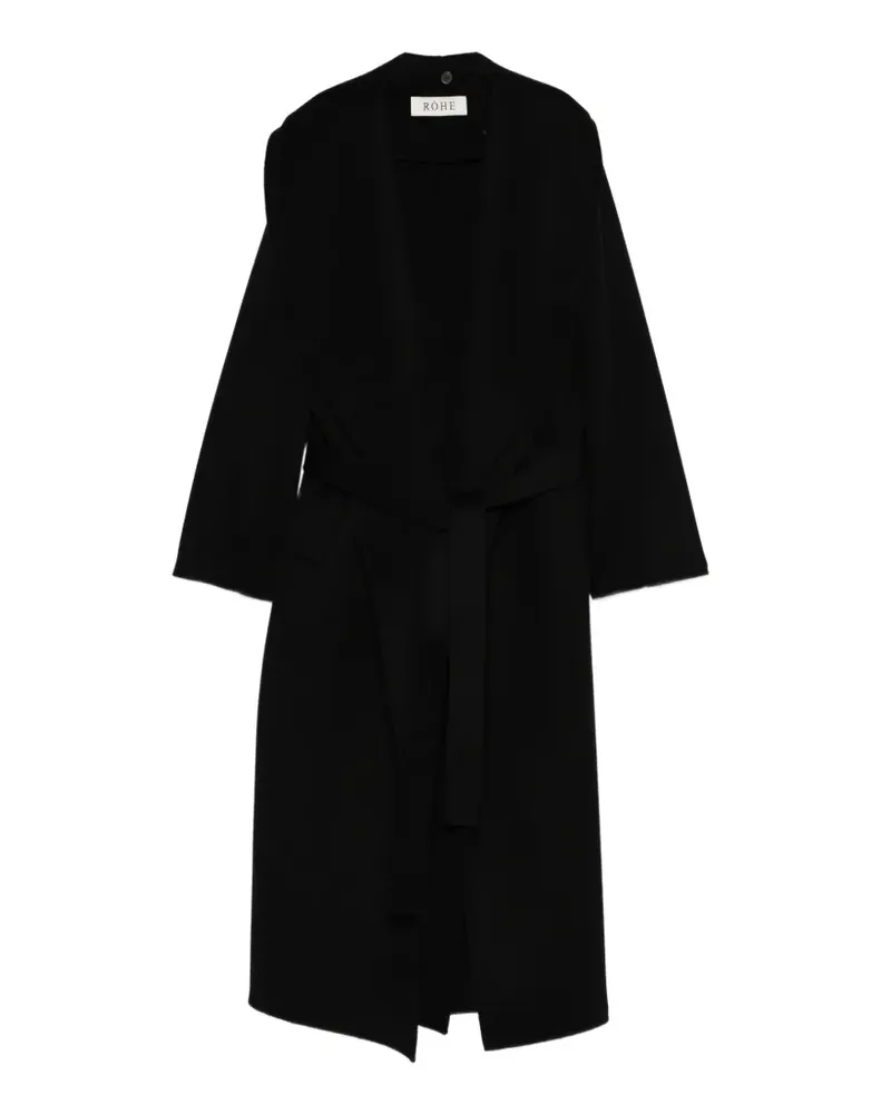 Róhe Mantel mit Schal - Schwarz Schwarz