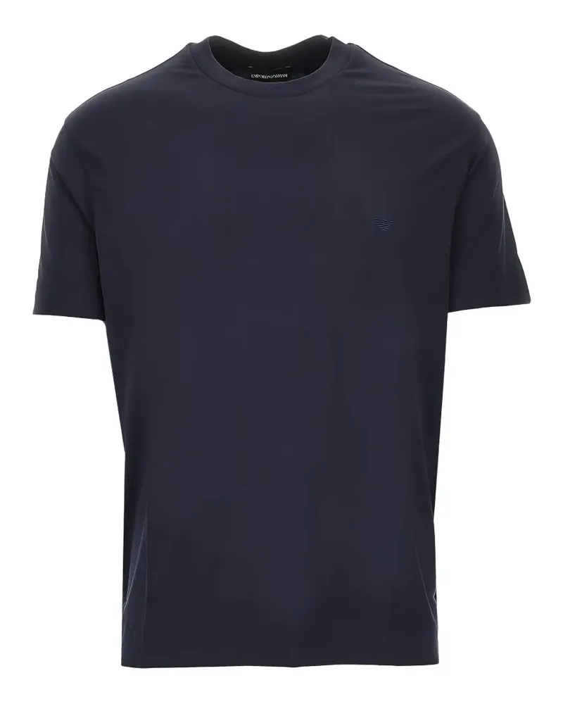 Emporio Armani Signature logo-embroidered crew-neck T-shirt - Blau Blau