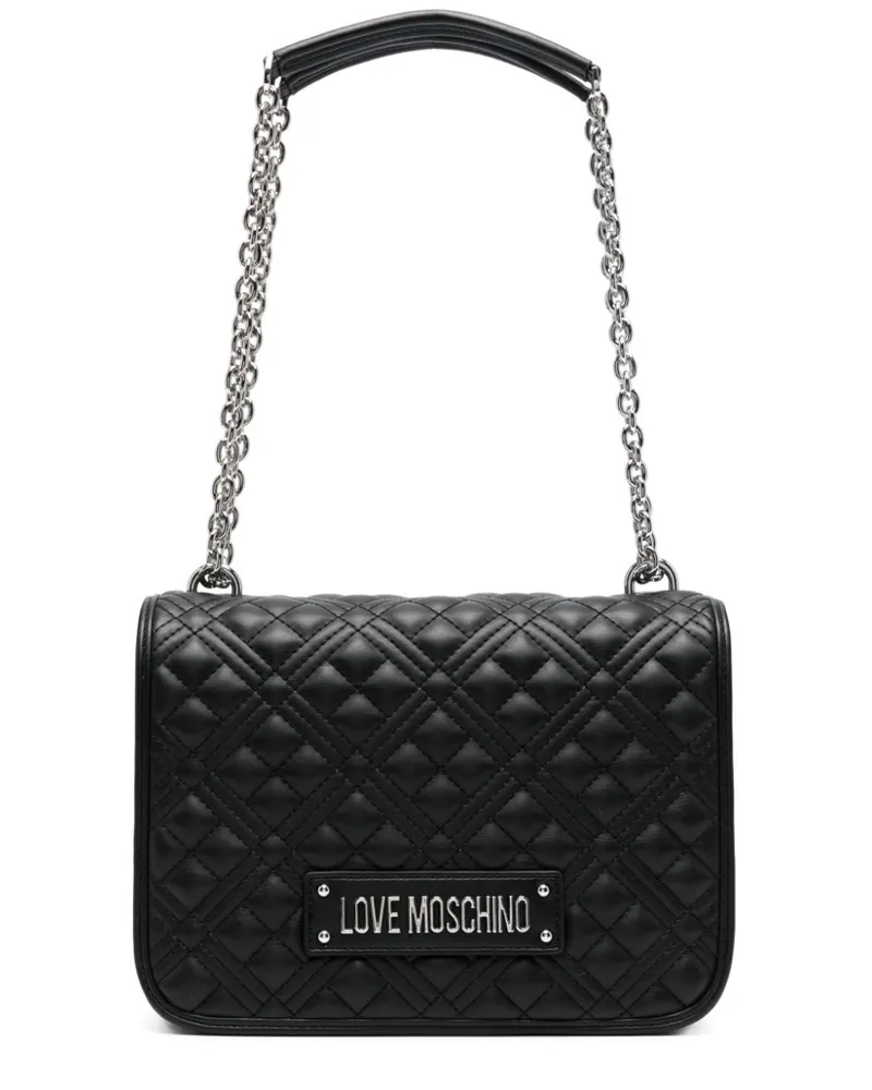 Moschino Gesteppte Schultertasche - Schwarz Schwarz